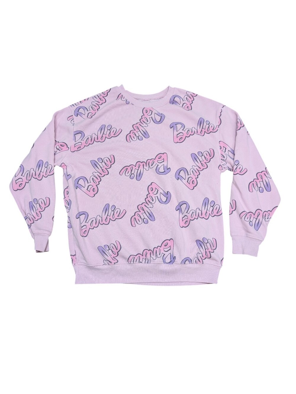 Barbie Pastel Lilac Logo Crew Sweatshirt (Large)